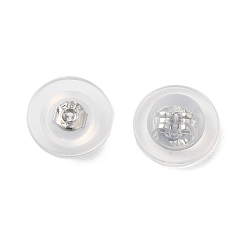 Платина Долговечные латунные силиконовые ушные гайки с покрытием, платина, 7.7x3.7 мм, отверстие : 0.6 мм