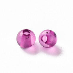 Purple Transparent Acrylic Beads, Round, Purple, 6x5mm, Hole: 1.8mm, about 4400pcs/500g