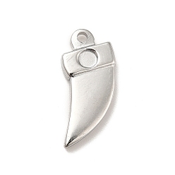 Stainless Steel Color 304 Stainless Steel Pendants Cabochon Settings, Dagger Shape, Stainless Steel Color, Tray: 3mm, 19.5x13x3mm, Hole: 1.6mm