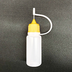 Gold PE Glue Dispensing Bottles, Squeeze Bottle, with Needle & Cap, Gold, 3.04x9.2cm, Capacity: 30~32ml(1.01~1.08fl. oz)