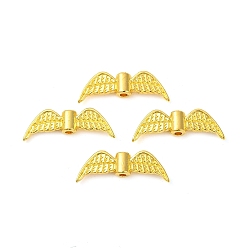 Золотой Сплавочные овальные бусины тибетского стиля , без кадмия и без свинца, крыло ангела, золотые, 7.5x21.5x3 мм, отверстие : 1 мм