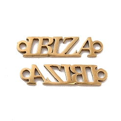 Golden 201 Stainless Steel Connector Charms, Hollow, Word IBIZA, Golden, 4x17x1mm, Hole: 1.4mm