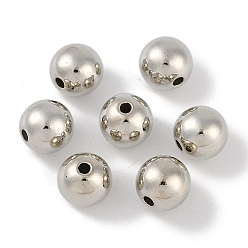 Платина Пластиковые круглые бусины ccb, платина, 5x4 мм, отверстие : 1.6 мм, Около 250 шт / 20 г