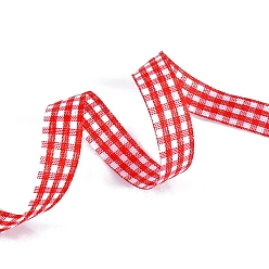 Красный Лента из полиэстера с принтом, шотландка шаблон, красные, 3/8 дюйм (10 мм), 50 ярдов / ролл