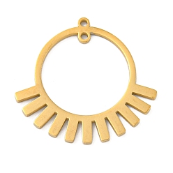 Золотой Ионное покрытие (ip) 304 линкер из нержавеющей стали, подвески от солнца, лазерная резка, золотые, 23x24.5x1 мм, отверстие : 1.2 мм