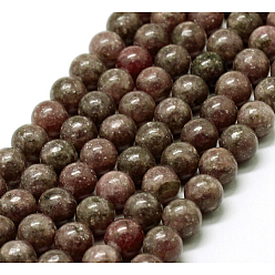 Lepidolite Natural Lepidolite/Purple Mica Stone Bead Strands, Round, 6mm, Hole: 1mm, about 61pcs/strand, 15 inch