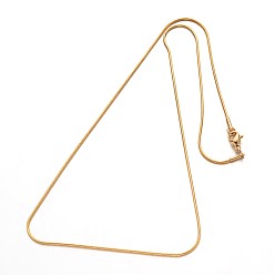 Golden 304 Stainless Steel Snake Chain Necklaces, with Lobster Claw Clasps, Golden, 19.7 inch(50cm), 1mm