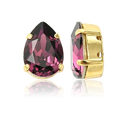 20050 Amethyst Пришивные чашки preciosa® maxima crystal, многожильных ссылки, чешский хрусталь, с настройками латуни, 719 37 414 груша в стиле барокко, золотые, 20050 аметист, 14x10 мм