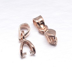 Rose Gold Sterling Silver Pendant Bails, Ice Pick & Pinch Bails, Rose Gold, 11x5x3mm, Hole: 2.5x2mm, Pin: 1mm, about 80pcs/20g