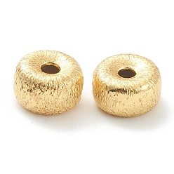 Real 18K Gold Plated Brass Beads, Long-Lasting Plated, Flat Round, Real 18K Gold Plated, 6x4mm, Hole: 1.2mm