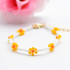 S003_04 Orange Handmade Simple Sweet Women's Beaded Bracelet - HyunA's Bracelet, Anklet Jewelry.