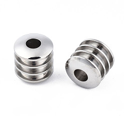 Stainless Steel Color 316 Surgical Stainless Steel Beads, Column, Stainless Steel Color, 8x8mm, Hole: 3mm