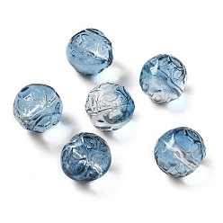 Steel Blue Transparent Glass Beads, Cube, Steel Blue, 12x12x12mm, Hole: 1.4mm
