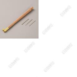 Цвет Древесины 1 крючки для тамбура из древесной массы, со стальными иглами, для инструментов для вязания крючком 3d французская вышивка, деревесиные, 122x12x6 мм