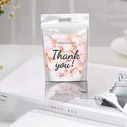 Word Rectangle Composite Material Ziplock Mylar Stand Up Bag, Clear Window Smell Proof Resealable for Packaging Pouch Party Favor Food Lipgloss Jewelry Storage, Word, 22.5x15.5x3.5cm, 50pcs/set