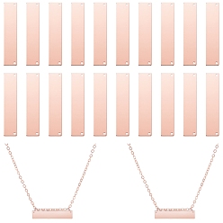 Розовое Золото Соединители латунные звенья, штамповка пустой метки, прямоугольные, розовое золото , 34x7 мм, 20 шт / коробка
