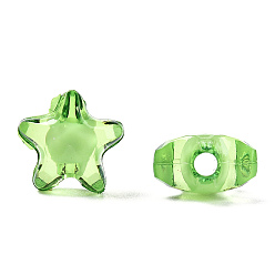 Lime Green Transparent Acrylic Beads, Bead in Bead, Star, Lime Green, 20x18x12mm, Hole: 3mm, about 270pcs/500g