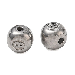 Stainless Steel Color 304 Stainless Steel Beads, Dice & Number 8, Stainless Steel Color, 6.5x7.5x6.5mm, Hole: 1.7mm