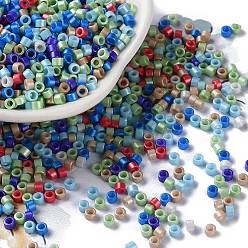 Cornflower Blue Baking Paint Glass Seed Beads, Cylinder, Cornflower Blue, 2.5x2mm, Hole: 1.4mm, about 45359pcs/pound