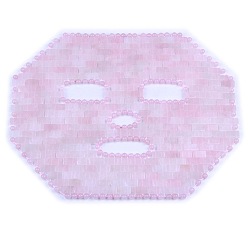 Quartz Rose Masques faciaux de sommeil en quartz rose naturel, outils de massage de beauté pour masseur de refroidissement du visage, outils de méditation yoga, 240x290mm