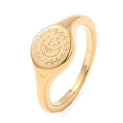 Луна 304 кольца для пальцев из нержавеющей стали для женщин, выражение лица луны, перстни-печатки, золотые, луна, 9 мм, внутренний диаметр: 17 мм