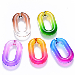 Mixed Color Two Tone Transparent Acrylic Linking Rings, Quick Link Connectors, for Cable Chains Making, Oval, Mixed Color, 31x19.5x5.5mm, Inner Diameter: 19.5x7.5mm