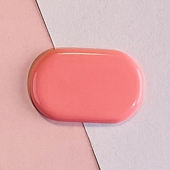 Salmon Plastic Snap Hair Clip Finding, Oval, Salmon, 43x28mm