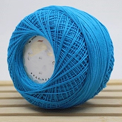 Dodger Blue 45g Cotton Size 8 Crochet Threads, Embroidery Floss, Yarn for Lace Hand Knitting, Dodger Blue, 1mm