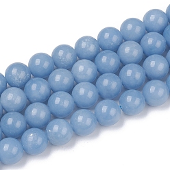 Angelite Natural Angelite Beads Strands, Round, 10mm, Hole: 0.9mm, about 40pcs/strand, 15.87 inch(40.3cm)