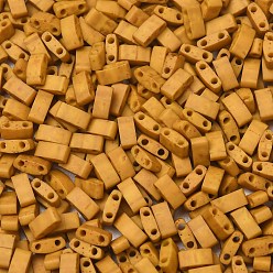 (HTL2312) Matte Opaque Mustard MIYUKI Half TILA Beads, Japanese Seed Beads, 2 Hole, (HTL2312) Matte Opaque Mustard, 5x2.3x1.9mm, Hole: 0.8mm, about 12500pcs/500g