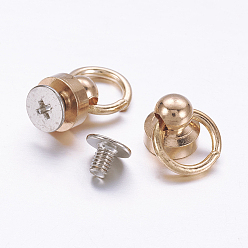 Platinum & Golden Accessories, Brass Screw nut, Iron Screws, Platinum & Golden, 17x8mm, Hole: 7mm