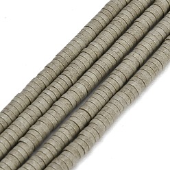 Dark Khaki Natural Agate Beads Strands, Dyed, Heishi Beads, Flat Round/Disc, Dark Khaki, 4.5x1.5mm, Hole: 0.7mm, about 270pcs/strand, 15.75''(40cm)
