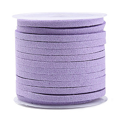 Lilac Faux Suede Cord, Faux Suede Lace, Lilac, 3x1.5mm, about 5.46 yards(5m)/roll, 25rolls/bag
