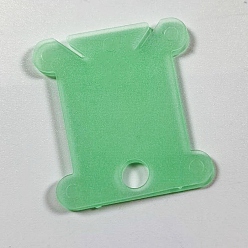 Green Plastic Thread Winding Boards, Floss Bobbins, for Cross-Stitch, Embroidery, Sewing Craft, Green, 38x26x1mm