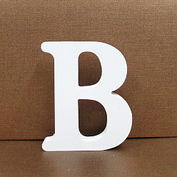 Letter B Letter Wooden Ornaments, for Home Wedding Decoration Shooting Props, Letter.B, 100x100x15mm