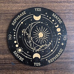 Луна Деревянная маятниковая доска, деревянная гадальная доска для биолокации, для колдовства принадлежности для викканского алтаря, плоско-круглые, луна, 150 мм