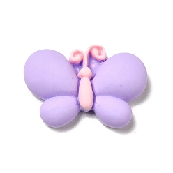 Lilac Opaque Resin Cabochons, Butterfly, Lilac, 19.5x28.5x6mm