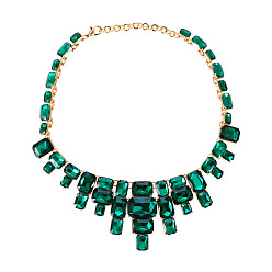 Verde Collar de clavícula con diamantes brillantes para mujeres elegantes y sofisticadas.