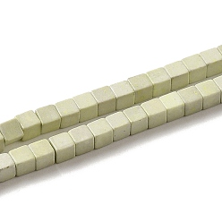Light Khaki Natural Agate Beads Strands, Cube, Dyed & Heated, Light Khaki, 2~2.5x2.5~3.5x2.5~3mm, Hole: 0.4mm, about 157~165pcs/strand, 14.96~15.75''(38~40cm)