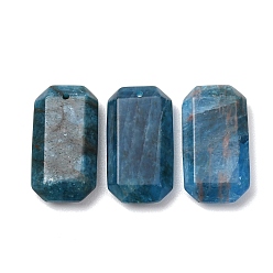 Апатит Натуральный апатит подвеска, граненые прямоугольные подвески, 28x15x7 мм, отверстие : 1.4 мм