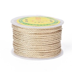 Wheat Polyester Milan Cord for DIY Jewelry Craft Making, Wheat, 3mm, about 27.34 yards(25m)/roll