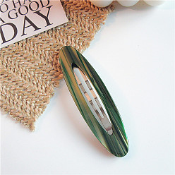 Green Minimalist Glossy Acetate BB Hair Clip - Oval Edge, Hair Accessories for Women.