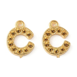 Letter C 304 Настройки горный хрусталь из нержавеющей стали кулон, золотые, буква С, пригодный для стразов 1 мм, 8x6x1 мм, отверстие : 0.7 мм