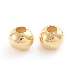 Golden 304 Stainless Steel Beads, Hollow Round, Golden, 6x5mm, Hole: 2.2mm, 200pcs/bag