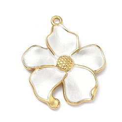 Real 18K Gold Plated Spray Painted 304 Stainless Steel Pendants, Flower Charms, PVD Vacuum Plating, Long-Lasting Plated, Real 18K Gold Plated, 43x37x4mm, Hole: 2.5mm