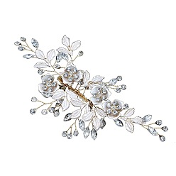 gold hairpin Bridal Hair Clip with Rhinestones - Elegant Wedding Hair Accessory.