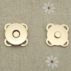 Rose Gold Alloy Magnetic Buttons Snap Magnet Fastener, Flower, for Cloth & Purse Makings, Rose Gold, 14mm, 2pcs/set