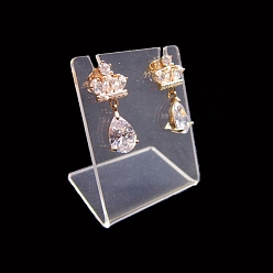 Clear L-shaped Acrylic Single Dangle Earring Display Stands, Clear, 3.5x4.5cm