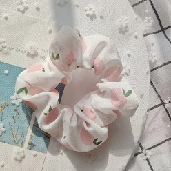 Apple White Large Intestine Ring Sweet and Cute Fruit Hair Accessories for Students - Simple and Fairy Headbands