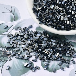 (HTL464) Светлый Темно-металлическо-серый Цвет Миюки половина бусины тила, японский бисер, 2 отверстие, (htl 464) легкая пушка, 5x2.3x1.9 мм, отверстие : 0.8 мм, Около 250 шт / 10 г